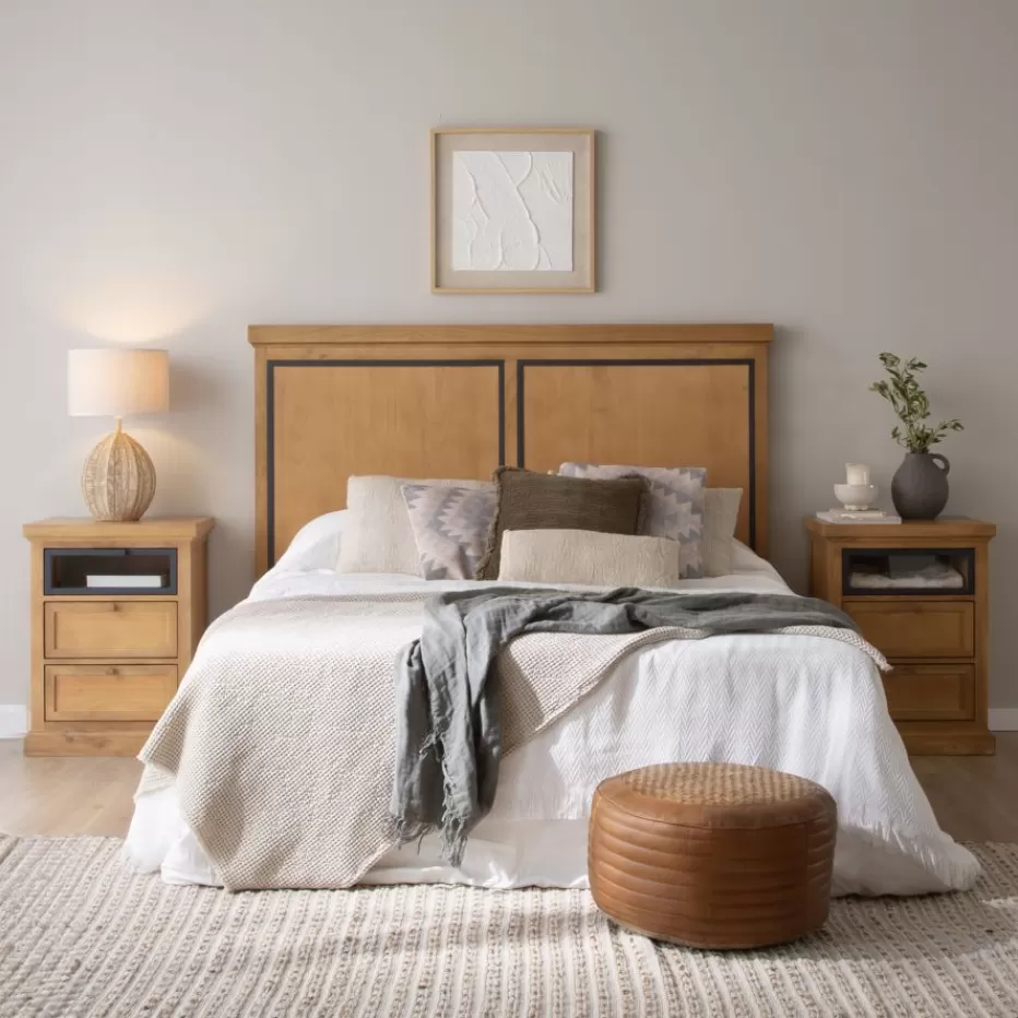Best Sale Parma Table de chevet en bois massif de manguier et métal Chambre | Tables De Chevet