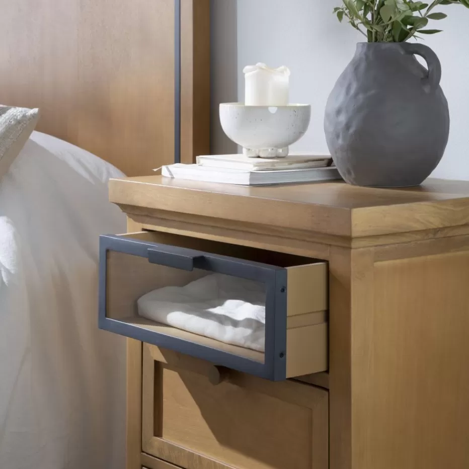 Best Sale Parma Table de chevet en bois massif de manguier et métal Chambre | Tables De Chevet