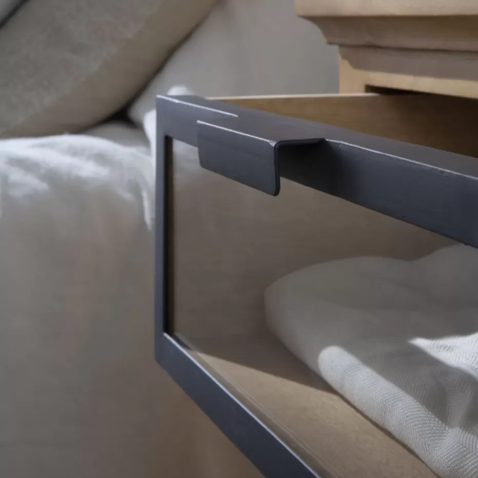 Best Sale Parma Table de chevet en bois massif de manguier et métal Chambre | Tables De Chevet