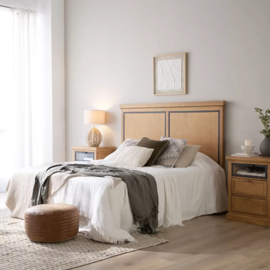 New Parma Tête de lit en bois massif de manguier et métal pour lit de 150 et 160 Chambre | Têtes De Lit