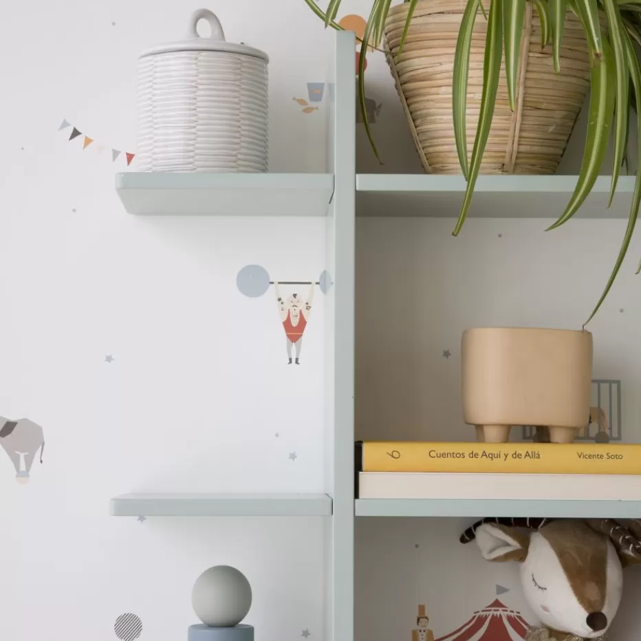 Flash Sale Rony étagère murale en bois de couleur vert d'eau Enfant Chambre Pour Jeunes Et Enfants | Étagères