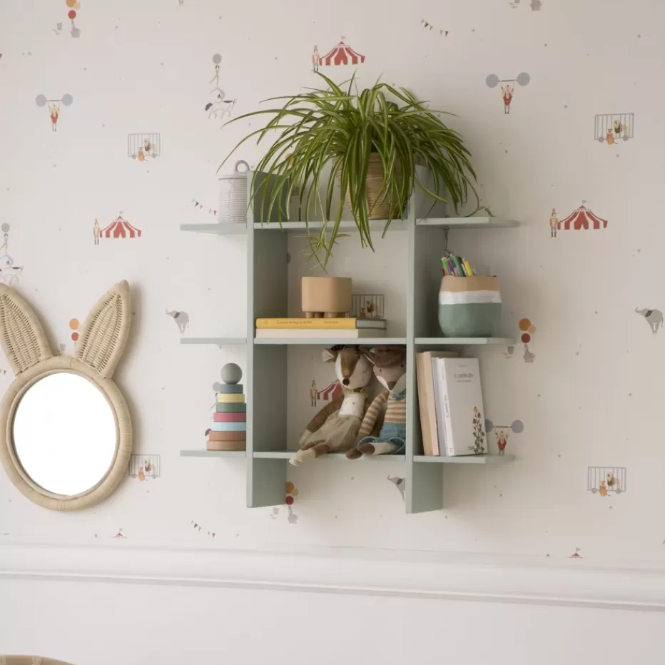 Flash Sale Rony étagère murale en bois de couleur vert d'eau Enfant Chambre Pour Jeunes Et Enfants | Étagères