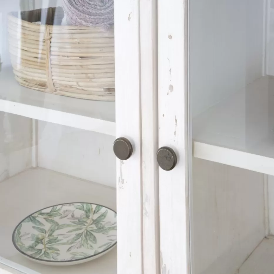 Shop Samet Vitrine en bois massif avec 9 portes en verre Salles À Manger | Buffets Et Vitrines