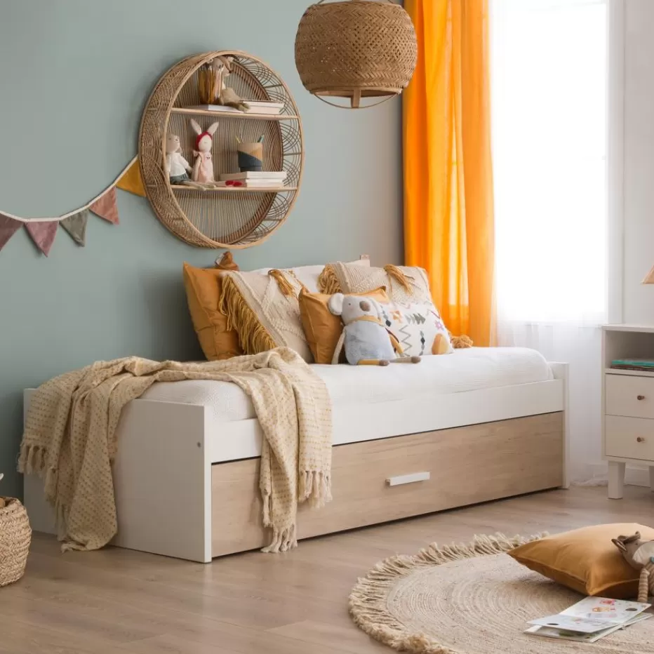 Cheap Set Lit gigogne teo avec 2 matelas chester et sommier sumer Enfant Chambre Pour Jeunes Et Enfants | Ensemble Lit Et Matelas Junior Et Enfant