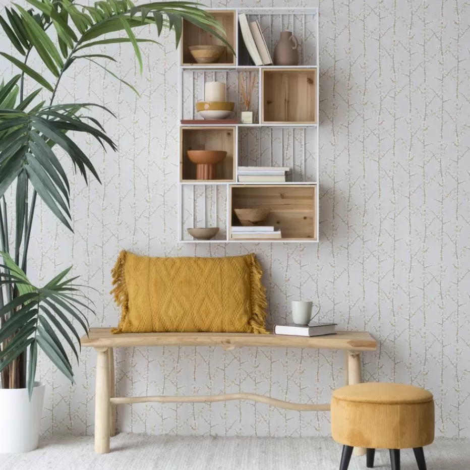 Sale Shenan étagère murale en bois et métal blanc Étagères Murales Et Cubes | Étagères Murales Et Cubes