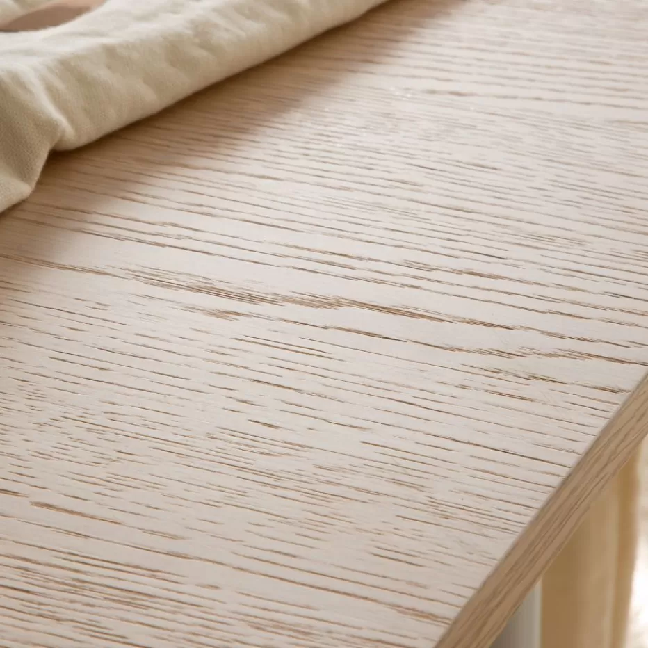 Best Sale Shiro Table à manger rectangulaire en bois blanc et naturel Salles À Manger | Tables Blanches