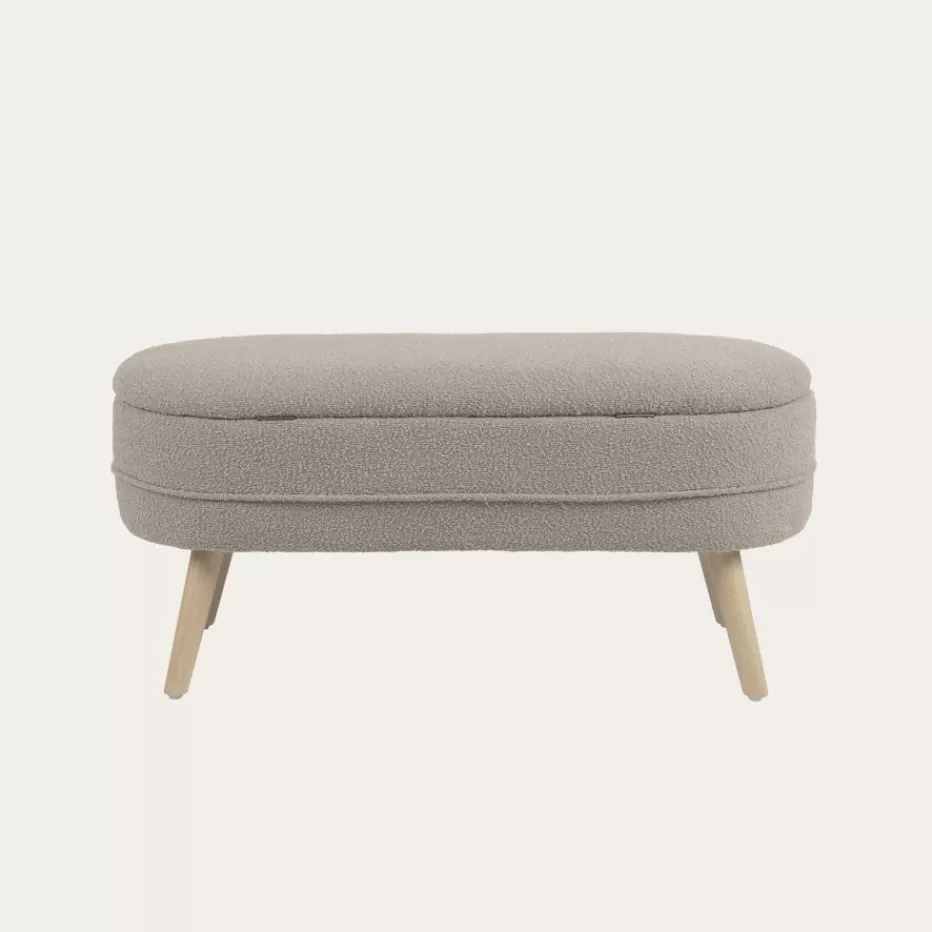 Clearance Simon Banco descalzador con almacenaje tapizado en borreguito beige Bancs Et Coffres | Bancs Et Coffres