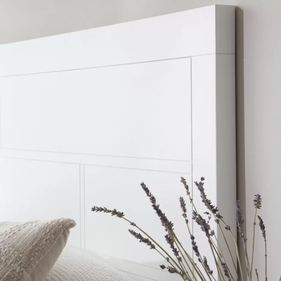 Outlet Sisal Tête de lit en bois laqué blanc pour lit de 150 et 160 Chambre | Têtes De Lit