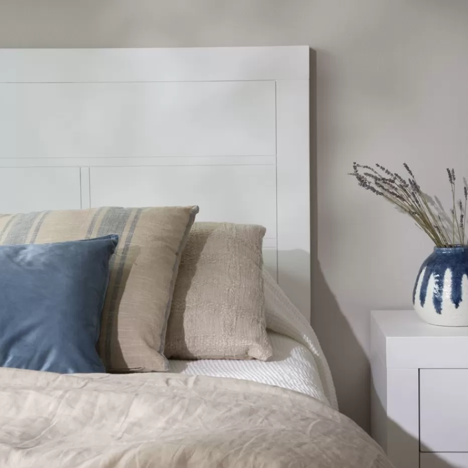 Outlet Sisal Tête de lit en bois laqué blanc pour lit de 150 et 160 Chambre | Têtes De Lit