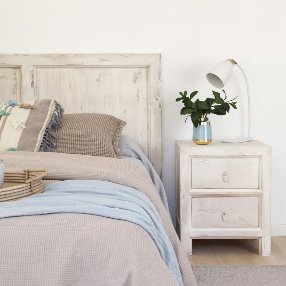 Cheap Soho Table de nuit en bois massif en blanc décapé Chambre | Tables De Chevet