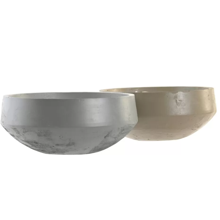 Fashion Taman Sort de 2 bougies en ciment et en cire Porte-bougies