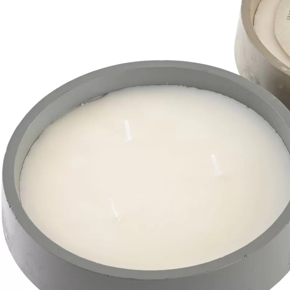 Fashion Taman Sort de 2 bougies en ciment et en cire Porte-bougies