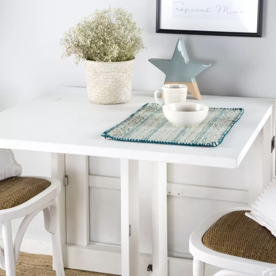 Fashion Tan Table à manger pliante rectangulaire tan 88/160 en bois laqué blanc Salles À Manger | Tables Blanches