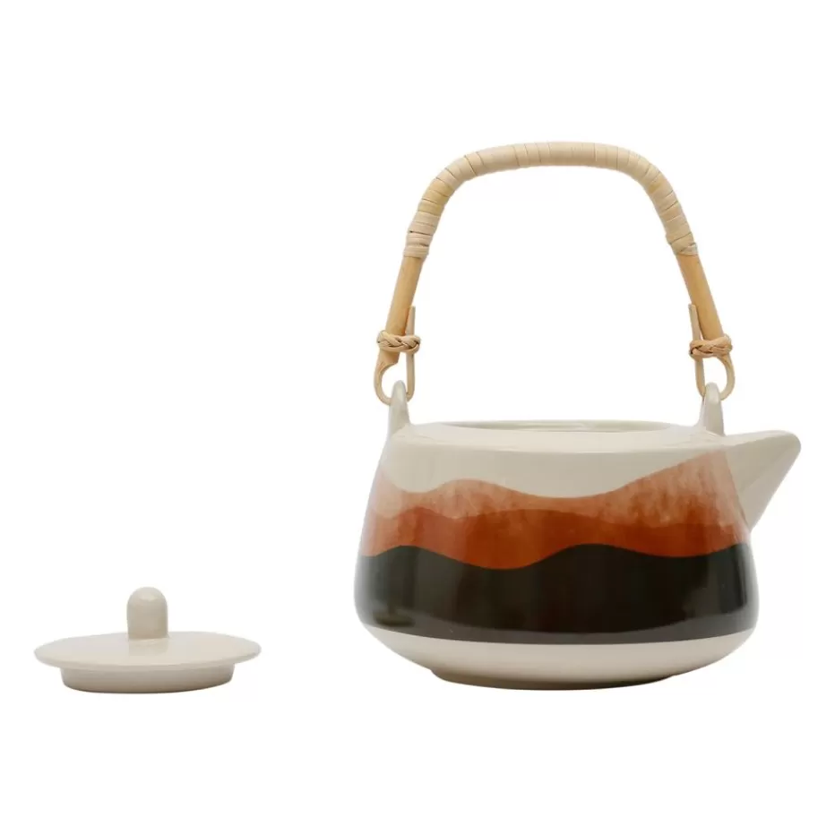 Sale Théière Avec rangée de feuilles douces ter+vert 1,3l porcelaine Aaccessoires De Thé