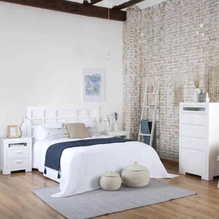 Outlet Tribeca Tête de lit en bois laqué blanc pour lit de 150 et 160 Chambre | Têtes De Lit