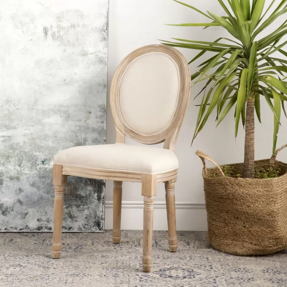 Best Sale Victoria Chaise en bois massif de bouleau rembourrée en beige Salles À Manger | Chaises Rembourrés
