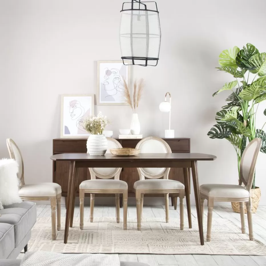 Best Sale Victoria Chaise en bois massif de bouleau rembourrée en beige Salles À Manger | Chaises Rembourrés
