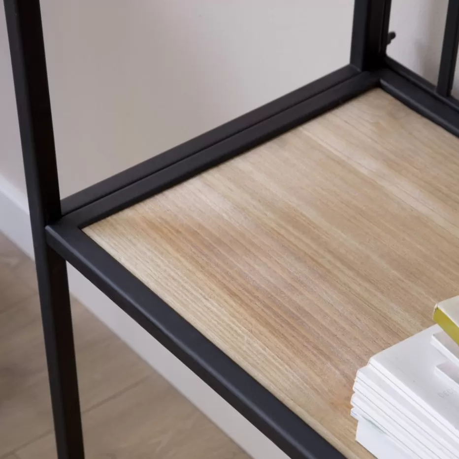 Outlet Zion étagère en bois et métal noir Étagères